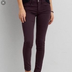American Eagle burgundy jegging super stretch 12